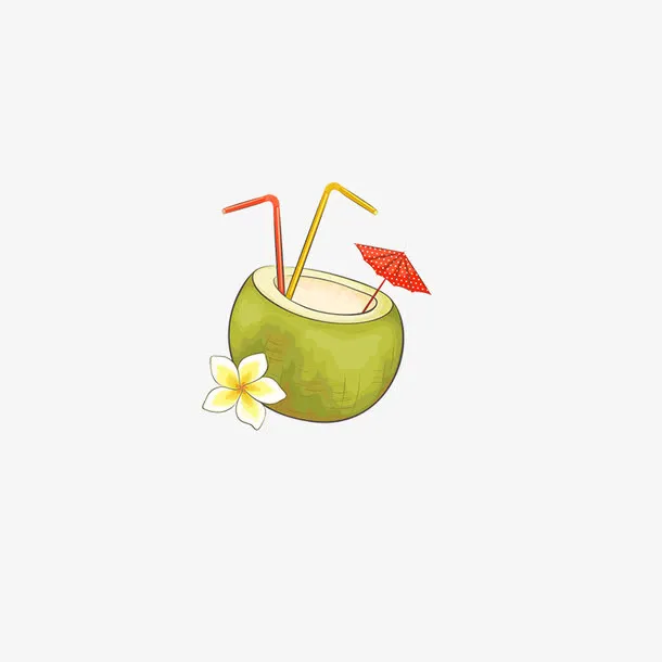手绘风椰子免抠