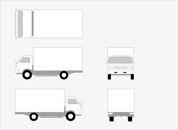 矢量厢式货车免抠