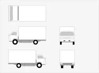 矢量厢式货车免抠