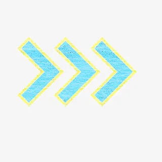 蓝色箭头的粉笔画免抠