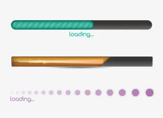 矢量三款彩色长条缓冲图标免抠