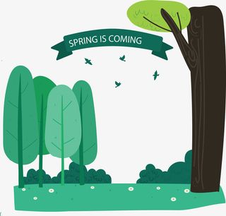 春天来了郊外景色免抠