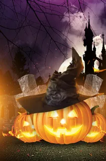 万圣节南瓜灯创意展板高清