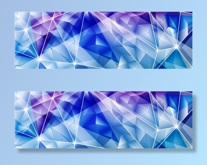 炫酷大气蓝色钻石质感淘宝海报背景免抠