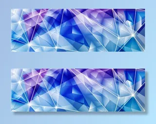 炫酷大气蓝色钻石质感淘宝海报背景免抠