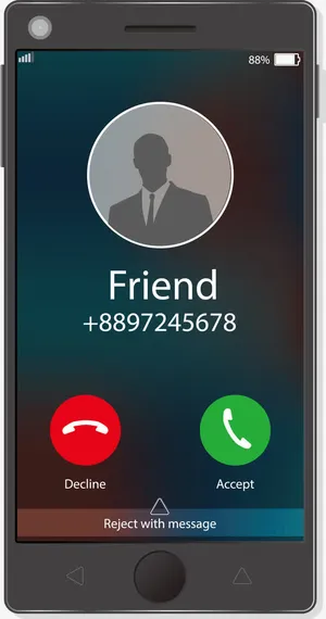 黑色手机来电显示免抠