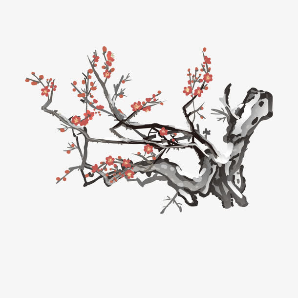 水墨梅花免抠