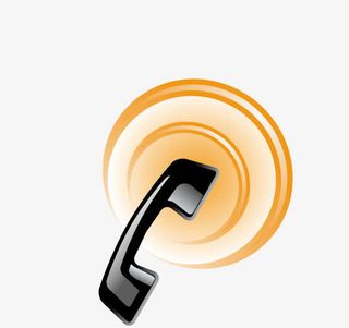 黑色电话筒免抠