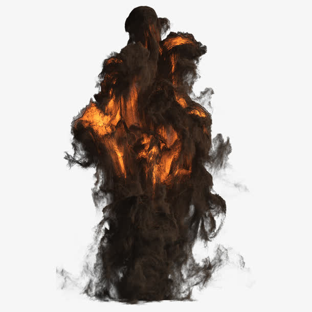 黑色中国风爆炸烟雾免抠