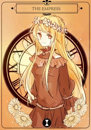 手绘插画金发花环免抠