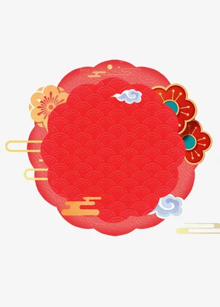 3D立体纸雕新年喜庆装饰免抠