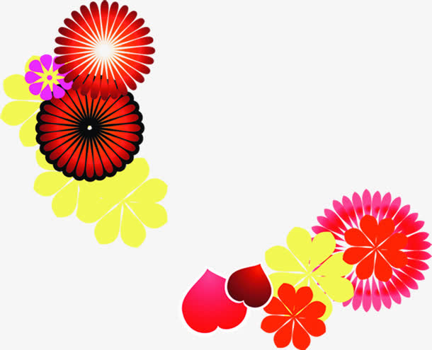 花纹花卉迎圣诞元旦图片免抠