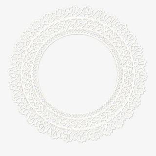 白色圆环网纱蕾丝免抠