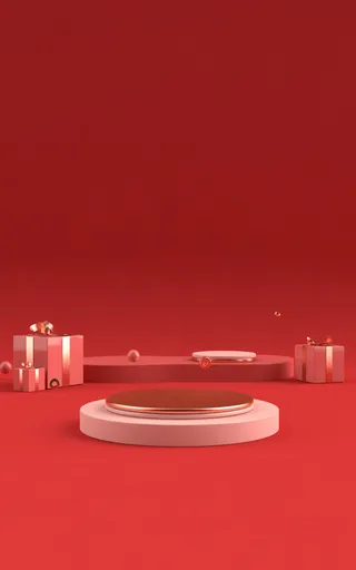 圣诞红色背景免抠