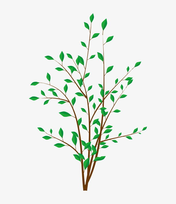 手绘卡通绿色植物免抠