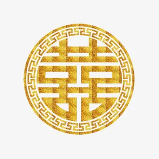 红色中国风双喜剪纸免抠