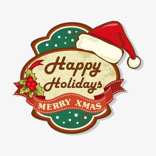 复古圣诞节主题元素矢量素材免抠