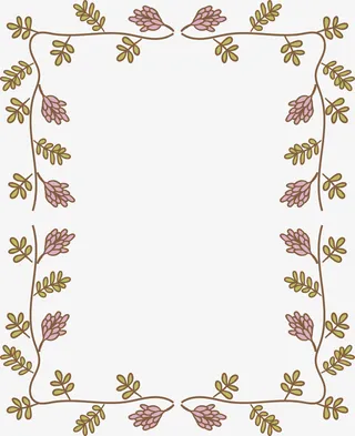 绿色春季藤蔓框架免抠