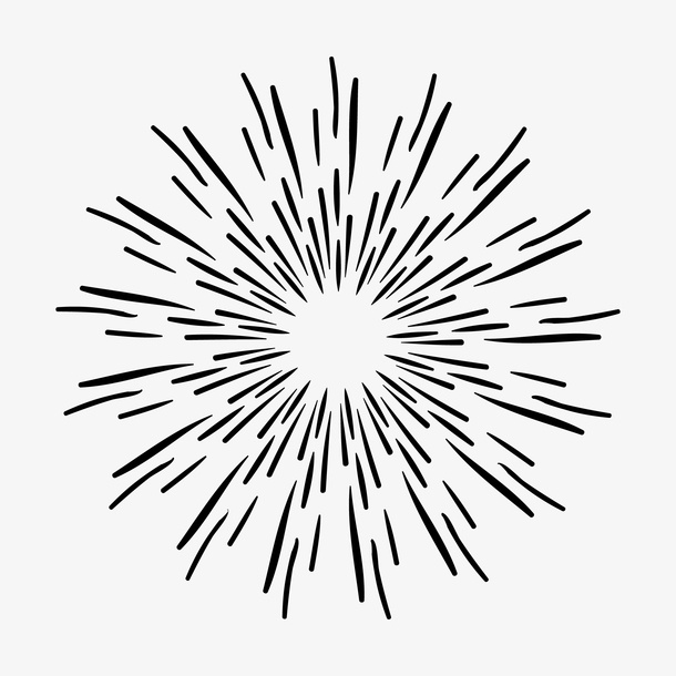 绽放的烟花简笔画免抠