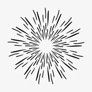 绽放的烟花简笔画免抠