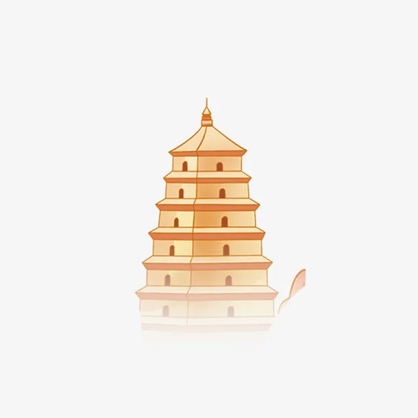 宝塔国潮元素免抠