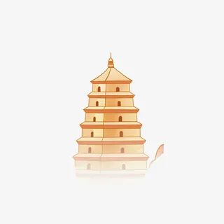 宝塔国潮元素免抠