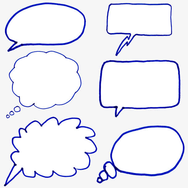 蓝色边框的文字泡免抠