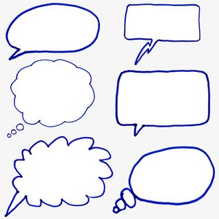 蓝色边框的文字泡免抠