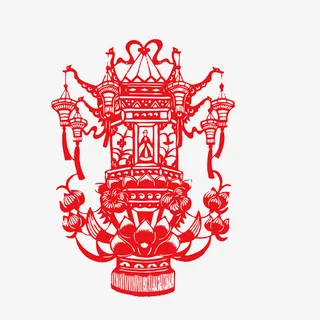 灯笼剪纸免抠