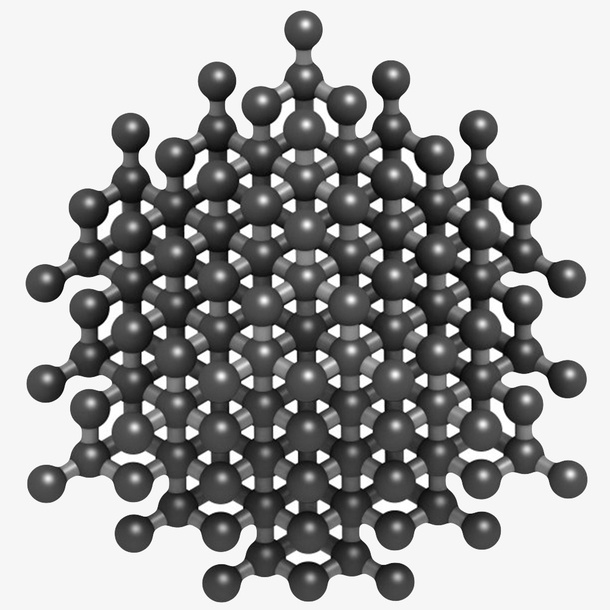 黑色钻石晶体结构分子形状素材免抠