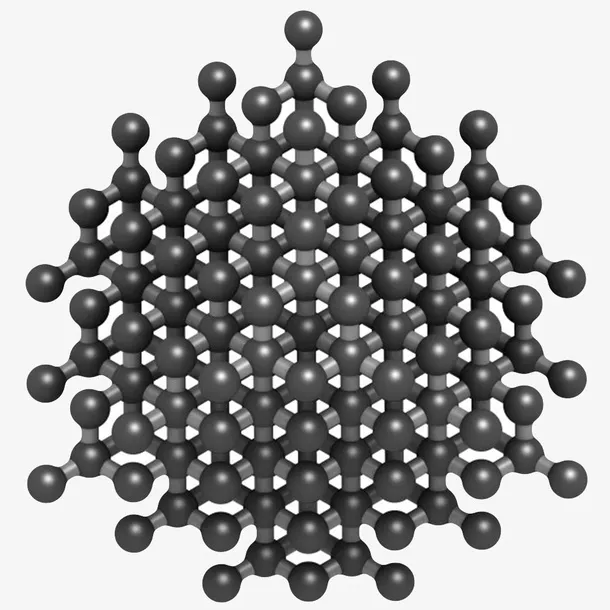 黑色钻石晶体结构分子形状素材免抠