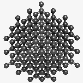 黑色钻石晶体结构分子形状素材免抠