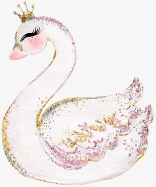 美丽金边天鹅免抠