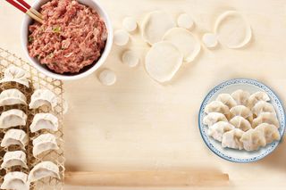 饺子促销展板背景素材高清