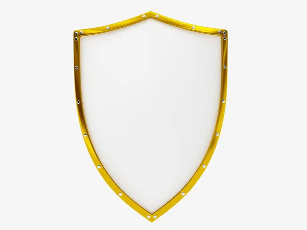 金色边框盾牌状徽章设计免抠