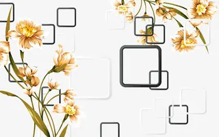 复古花朵背景墙