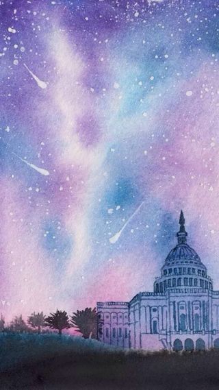 紫色浪漫星空H5背景高清