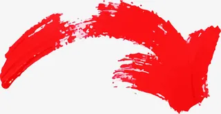 红色手绘箭头痕迹免抠