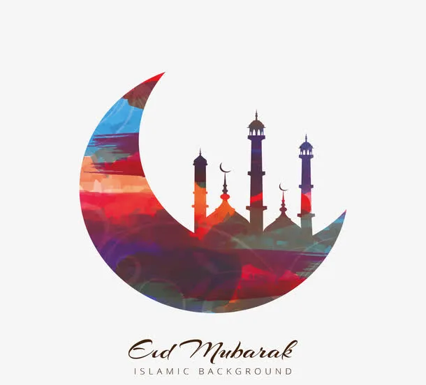 梦幻配色宗教月亮教堂免抠