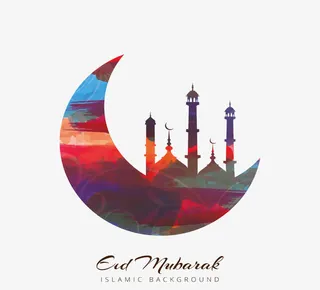 梦幻配色宗教月亮教堂免抠