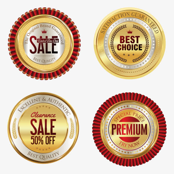 金属圆形标签矢量免抠