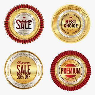 金属圆形标签矢量免抠