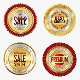 金属圆形标签矢量免抠