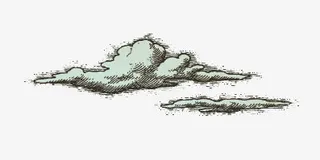 水墨场景云朵设计免抠