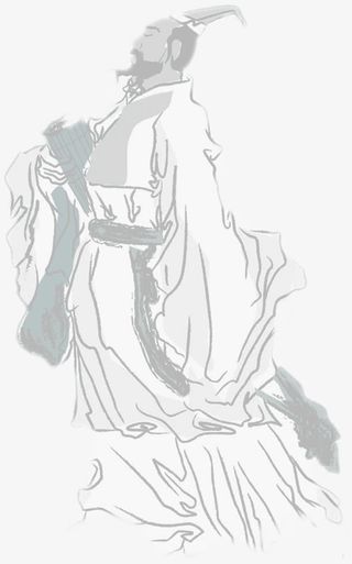 端午诗会屈原水墨画免抠