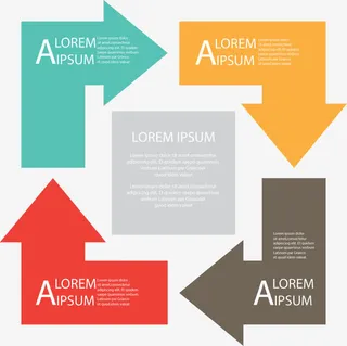 矢量手绘箭头PPT标签免抠