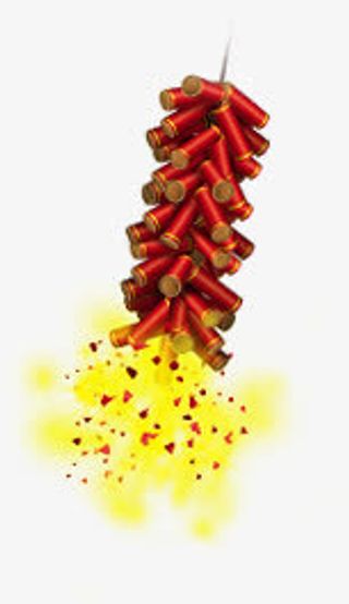 可爱卡通喜庆春节鞭炮燃放免抠