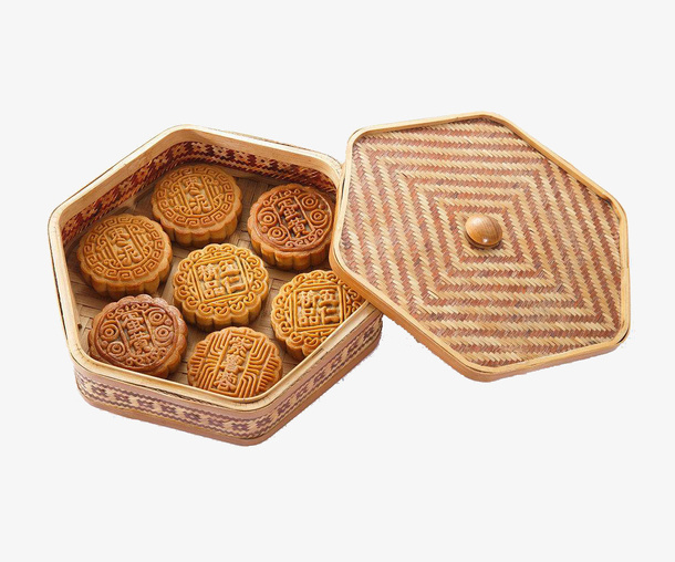 传统风格木质月饼专属礼盒盖子装免抠