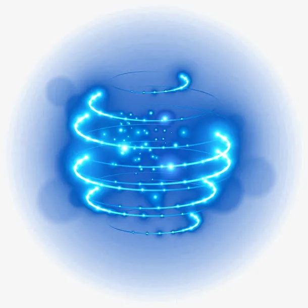 蓝色旋转光效免抠
