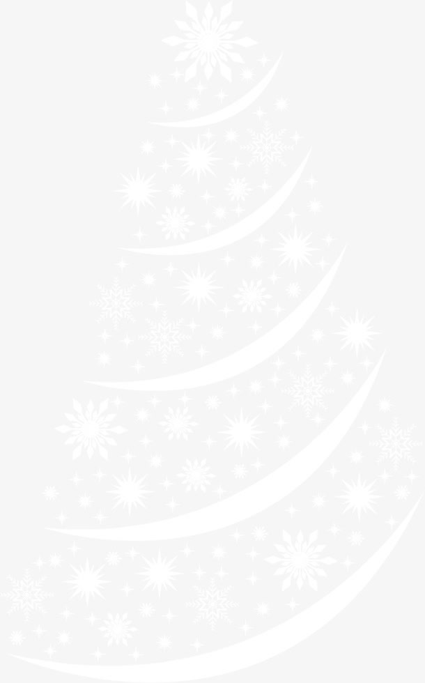 矢量白色圣诞树免抠